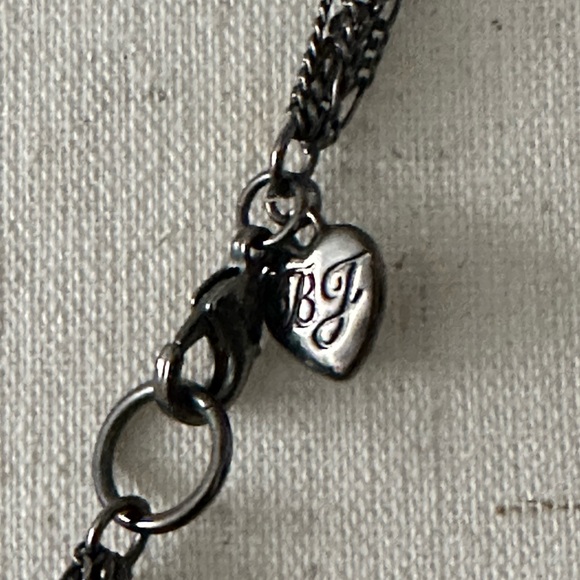 Betsey Johnson Gunmetal Chains and Clear Beads Necklace - Picture 6 of 7